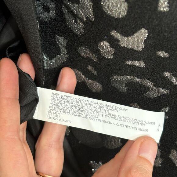 Eloquii Silver Brocade Leopard Print Blazer - Size 16 - Picture 7 of 8